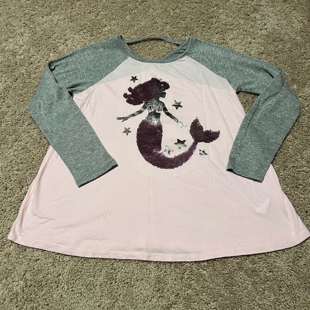 Justice Mermaid Flip Sequin Shirt Girls Size 10